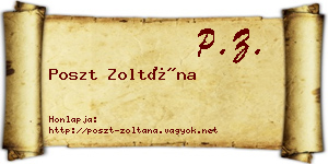 Poszt Zoltána névjegykártya